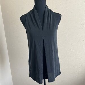 Green Envelope Black Drape Neck Tank Top
